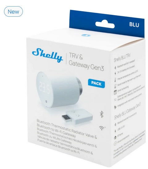 Shelly BLU TRV 2-PACK Chytrá termostatická hlavice Shelly BLU TRV 2-PACK Chytrá termostatická hlavice